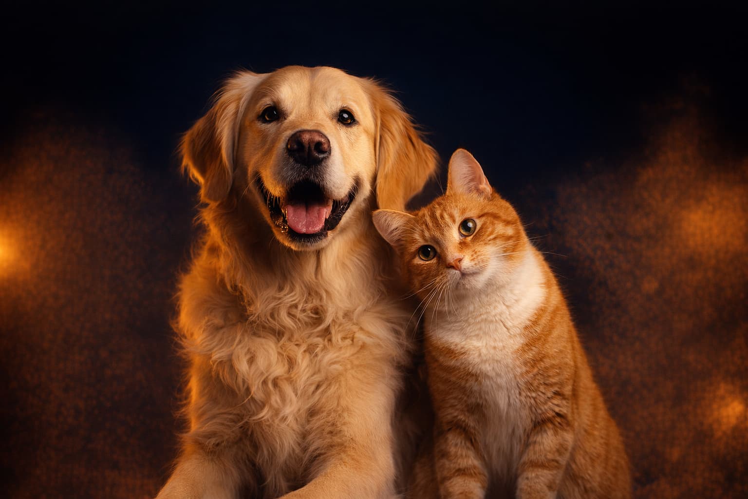 Pet insurance – dog and cat in a premium editorial scene